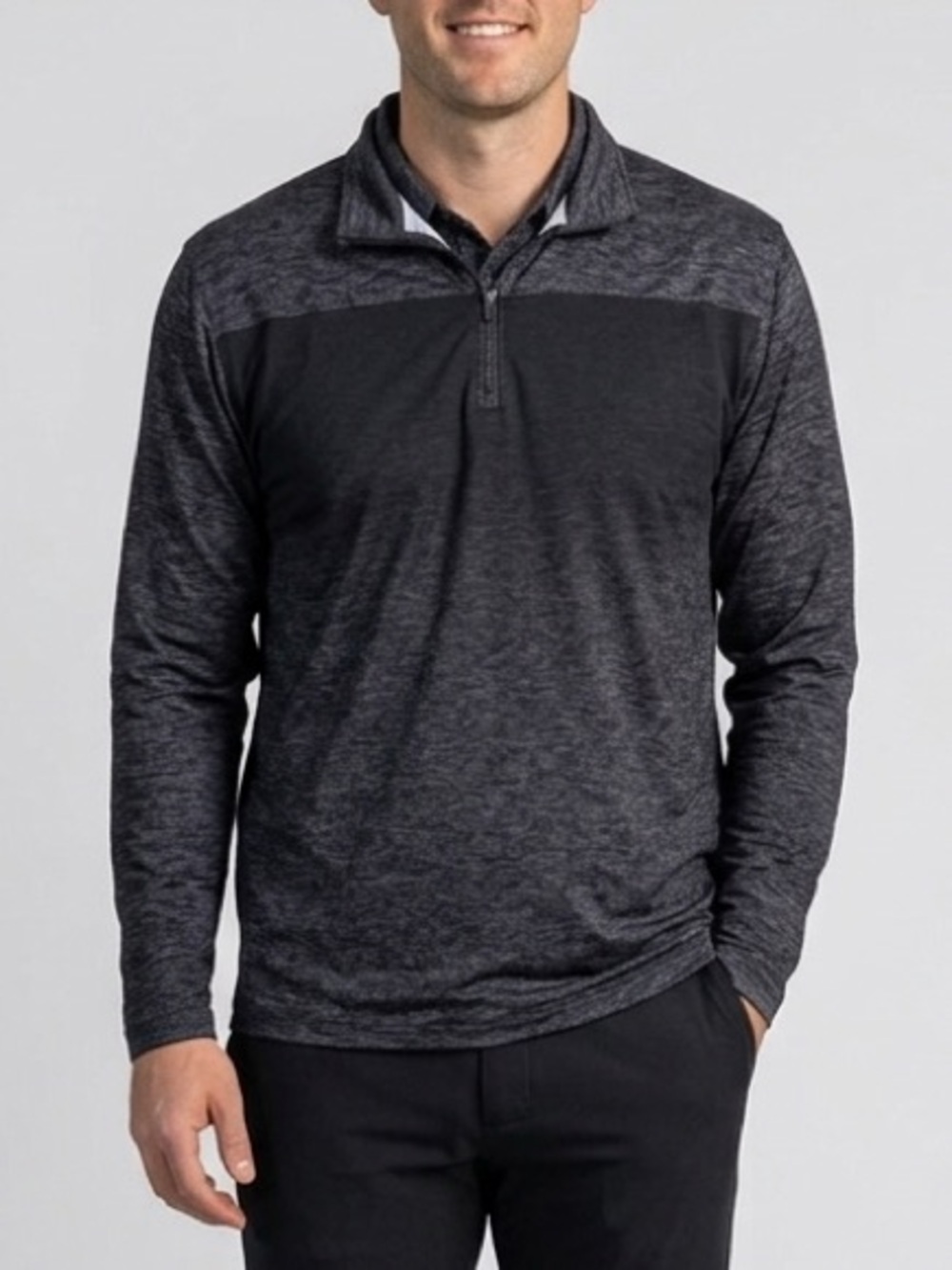 PGA TOUR Motionflux 360 Men's XL 1/4 Zip Pullover Heather Gray/Black